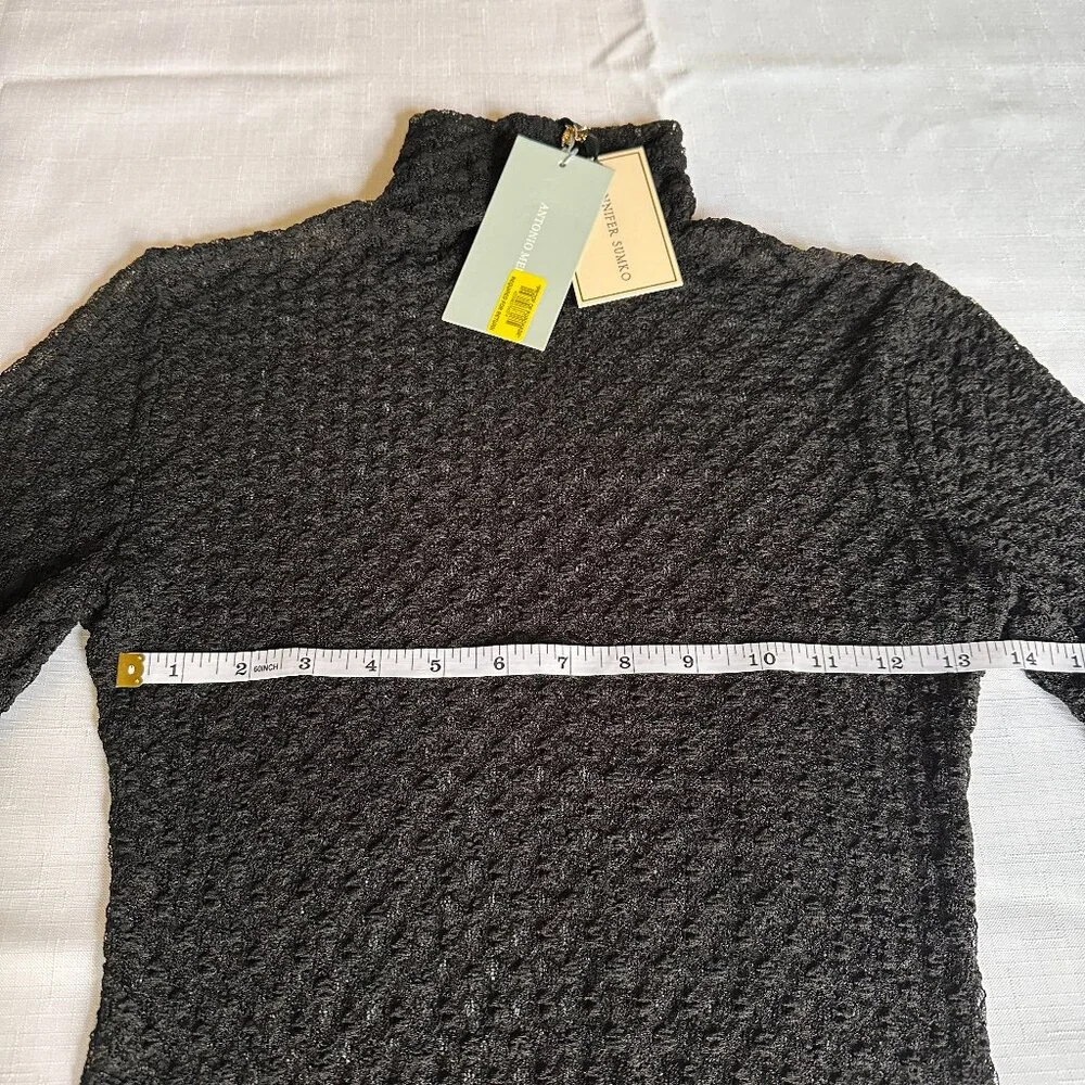 Antonio Melani Sheer Soft Stretch Long-Sleeve Top Size S -Layering Essential - Picture 8 of 10